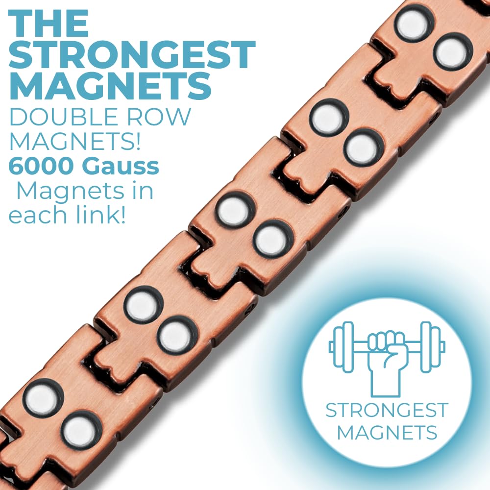 Willis Judd women's copper magnetic bracelet detailed clasp for secure wear.