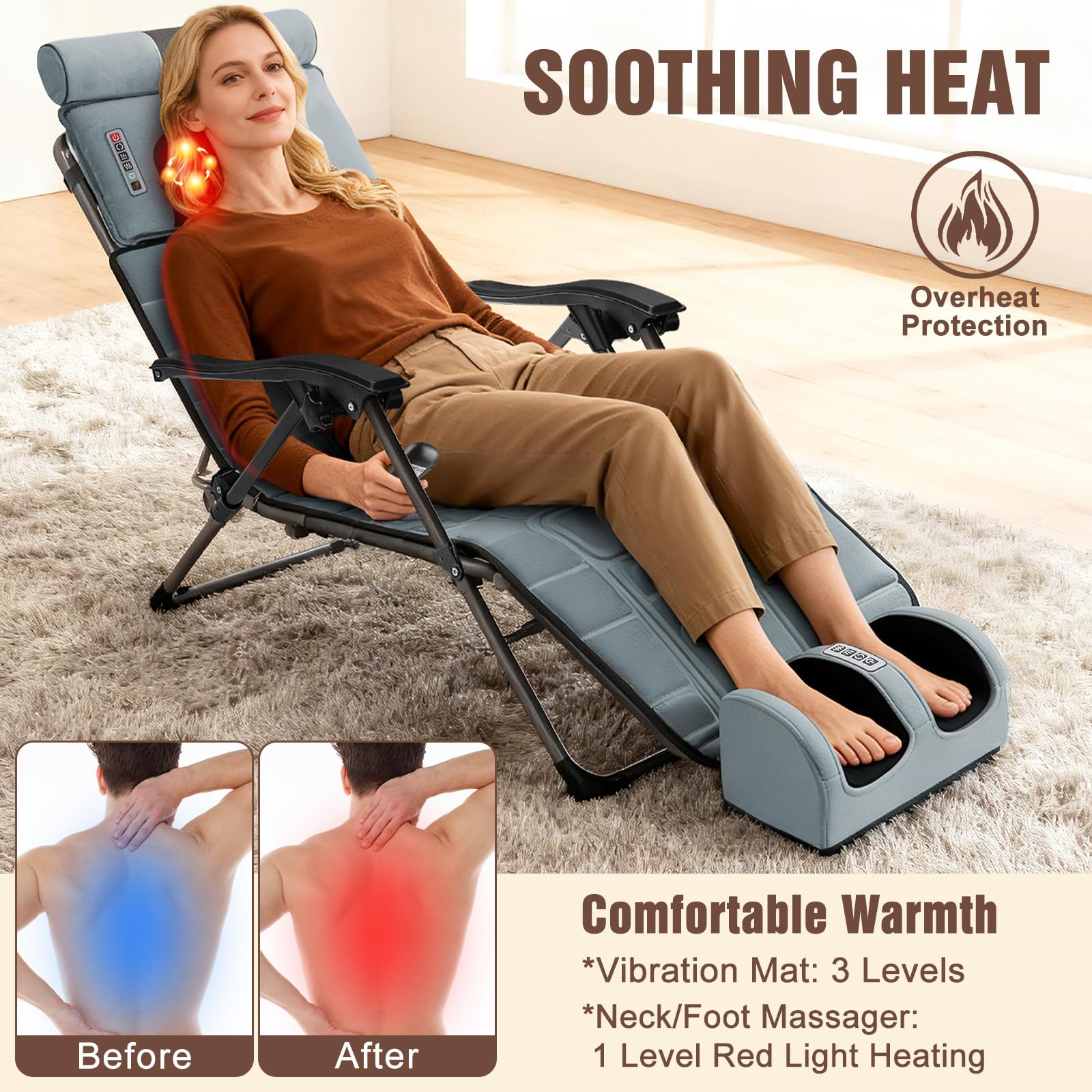 Wilytyres foot massager attachment soothes tired feet and calves.