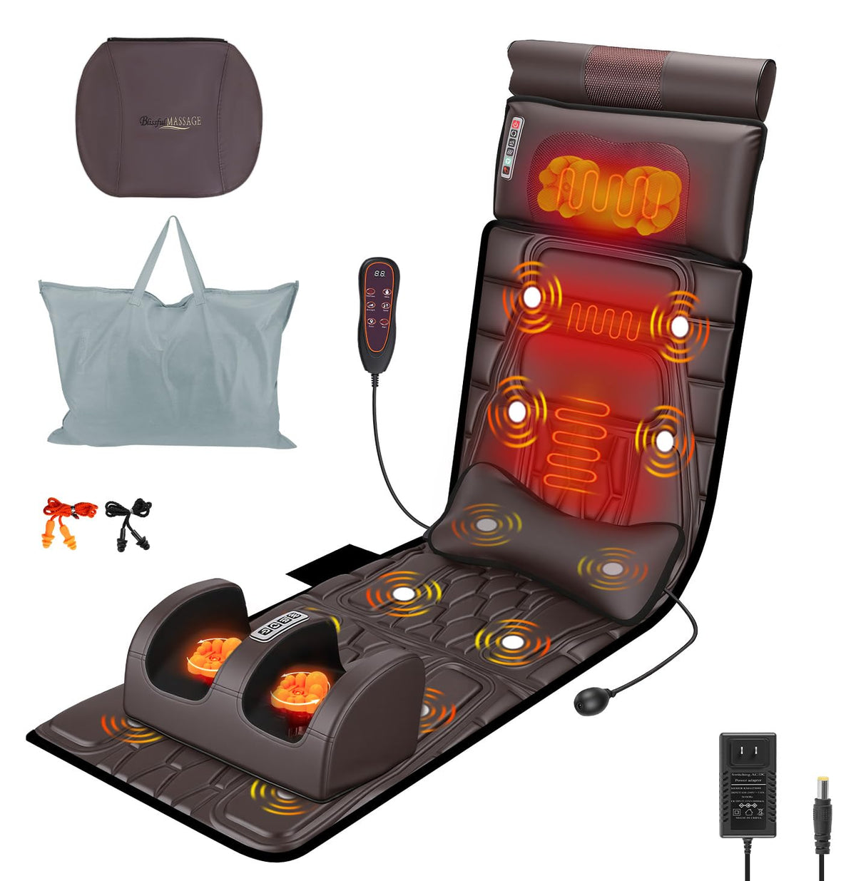 Wilytyres full body massage mat with heat in use on sofa