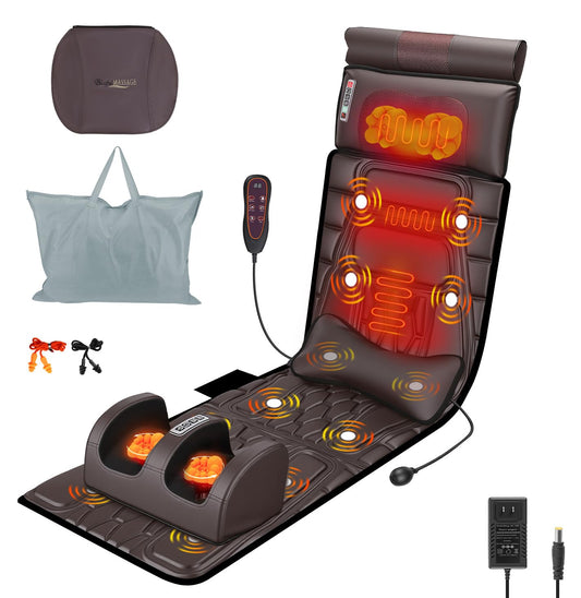 Wilytyres full body massage mat with heat in use on sofa