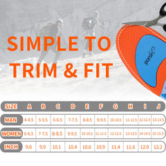 WIMSSERT size-adjustable insoles fit most boots after trimming.