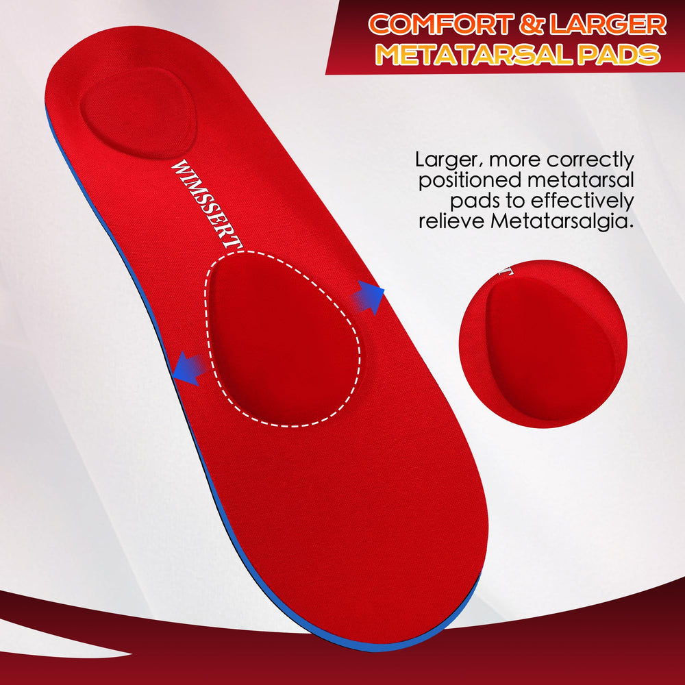 WIMSSERT high arch support redistributes pressure for balanced foot alignment.