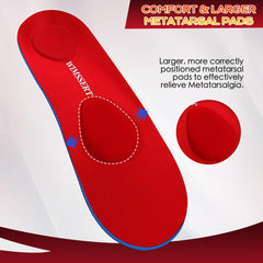 WIMSSERT high arch support evenly distributes weight for comfort.