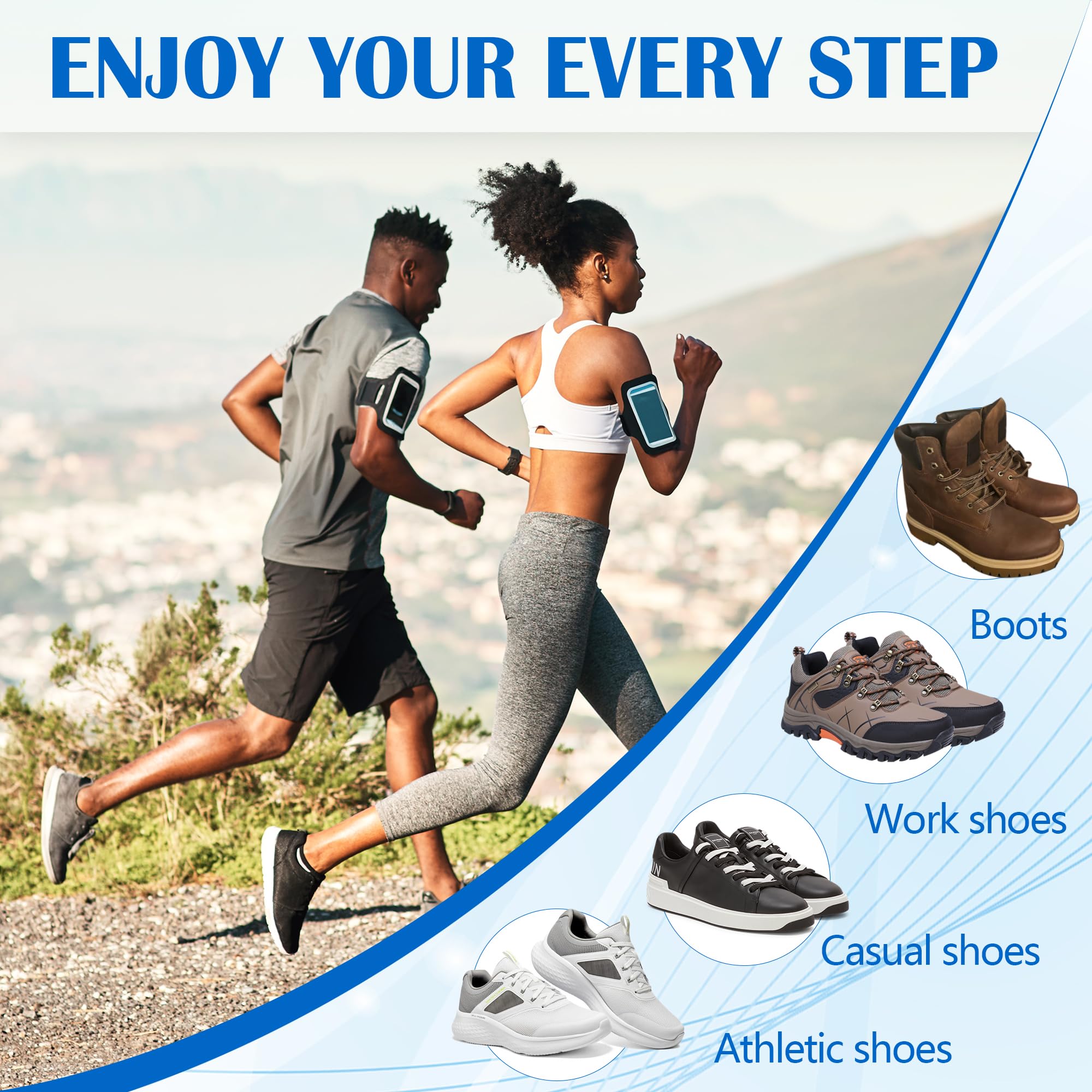 WIMSSERT insoles with breathable top fabric for all-day comfort