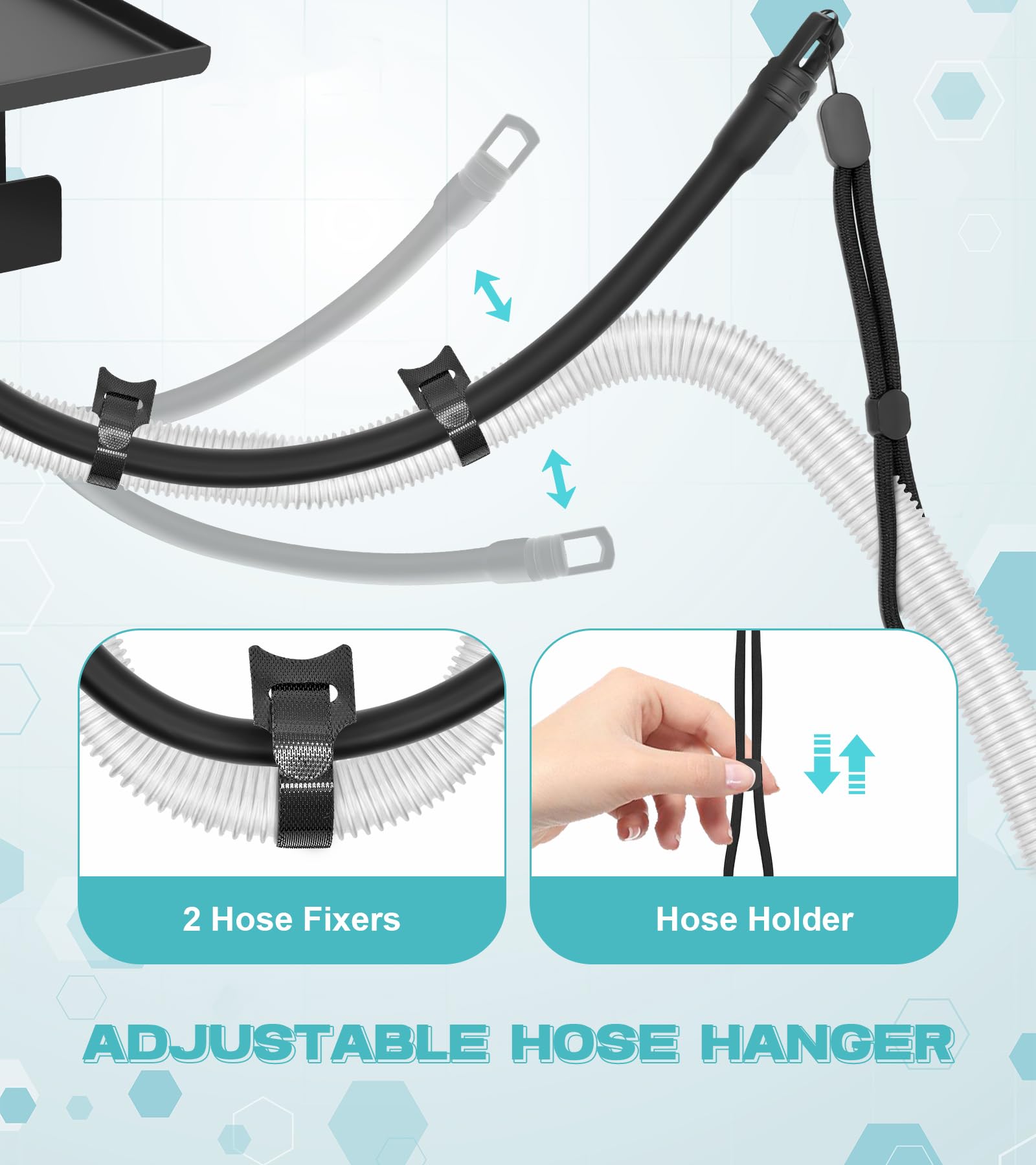 Windihoues dual CPAP hooks neatly store mask and tubing when not in use