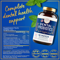 Windsor Botanicals 3BN CFU tablet zoom highlights potency for gums