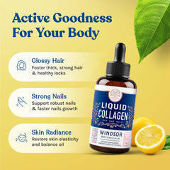 Windsor Botanicals collagen drops on tongue for easy daily use