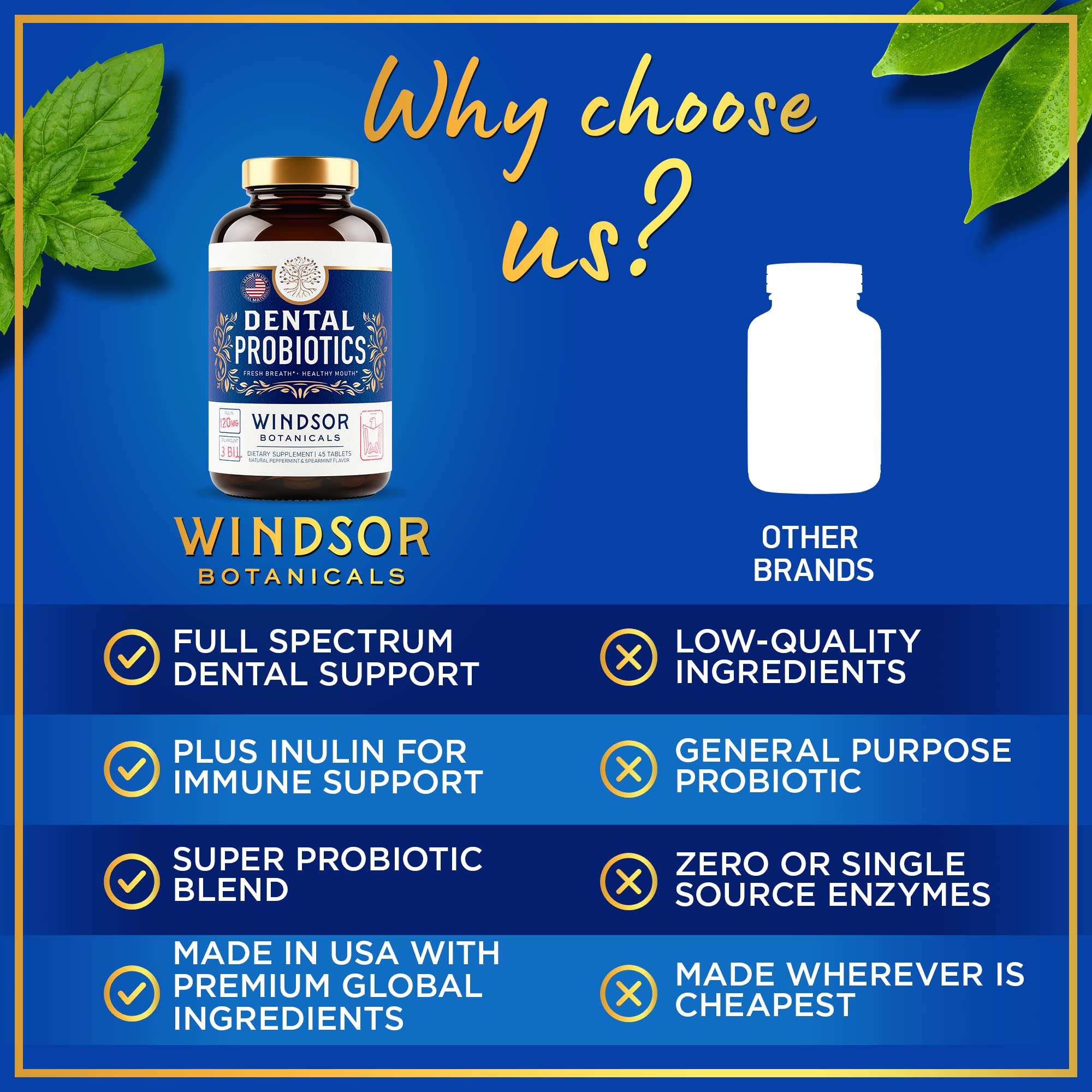 Windsor Botanicals K12 Pro B tablet with mint aroma and flavor