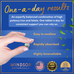 WINDSOR BOTANICALS label detail emphasizing purity and ingredients