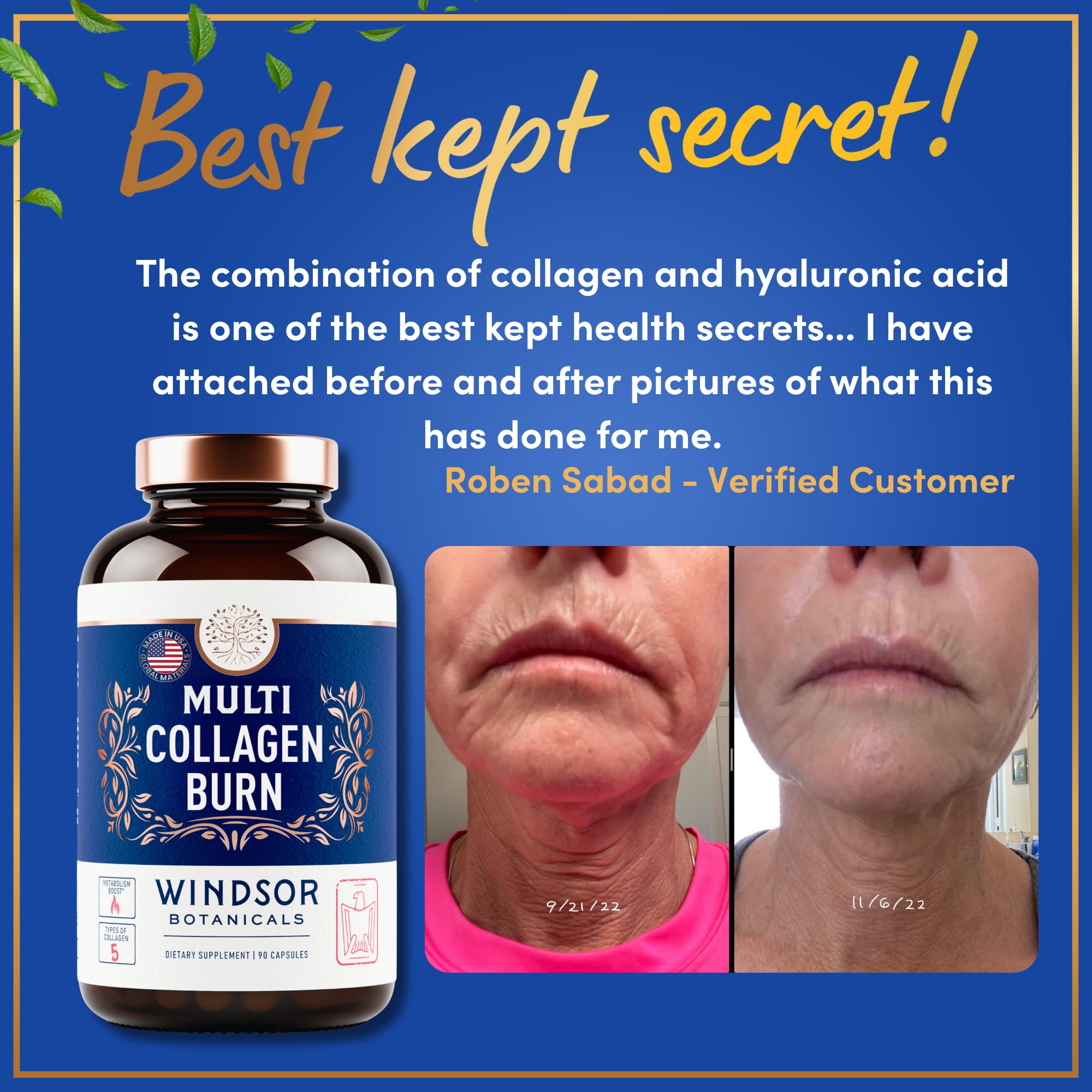 WINDSOR BOTANICALS Hyaluronic acid closeup demonstrates skin hydration potential.