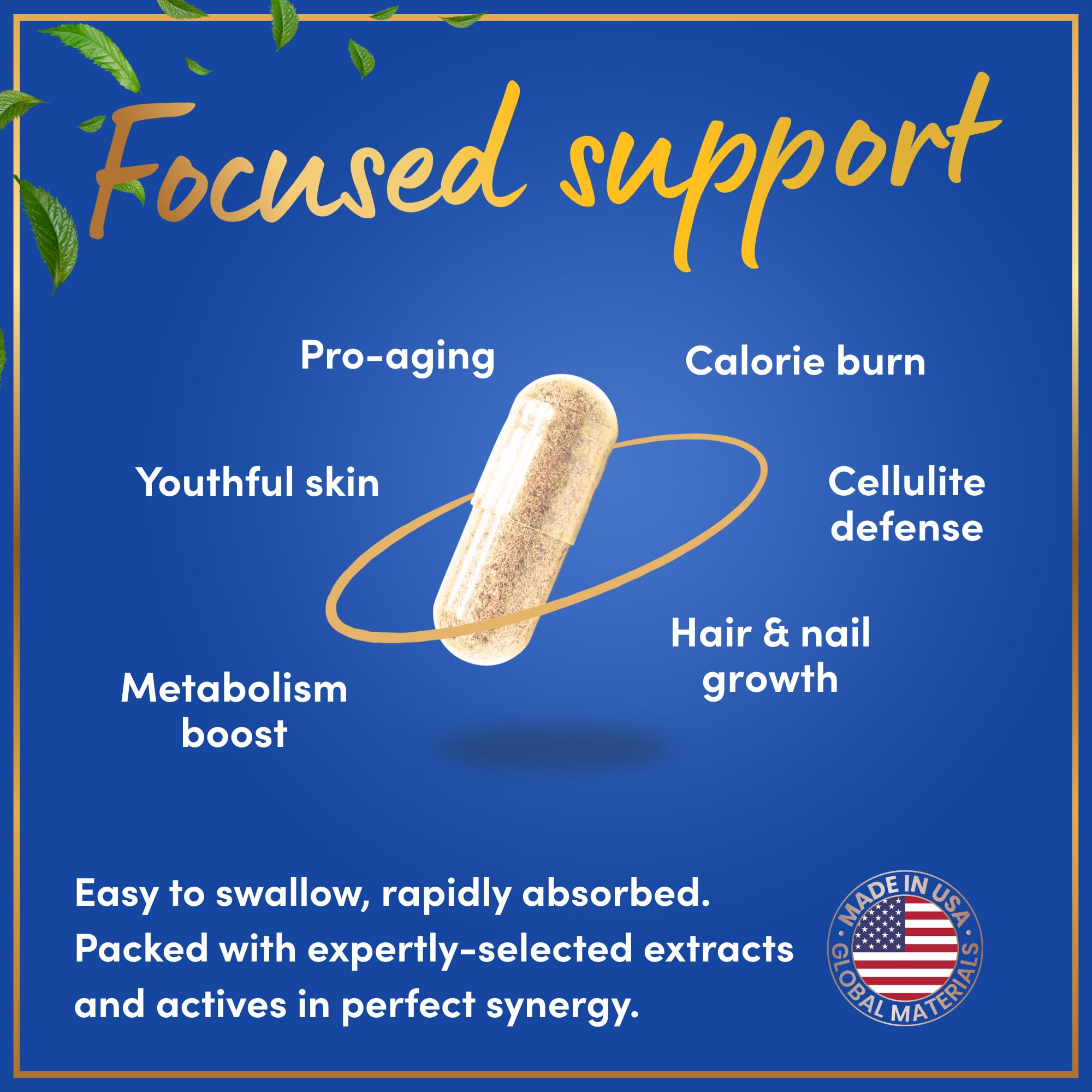 WINDSOR BOTANICALS hydrolyzed collagen closeup highlights types I-VX.