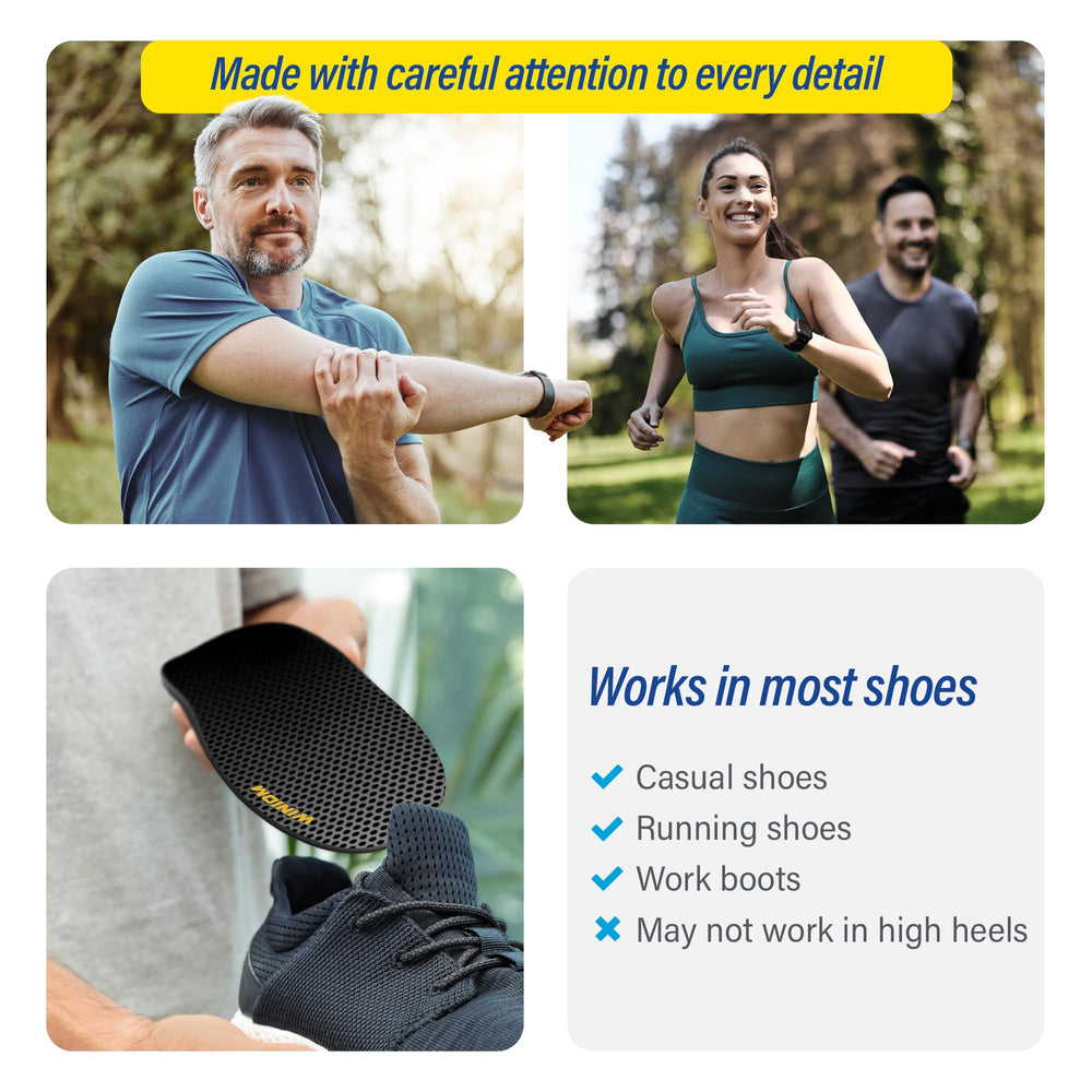 WINIOM insoles support flat feet for better balance and comfort.