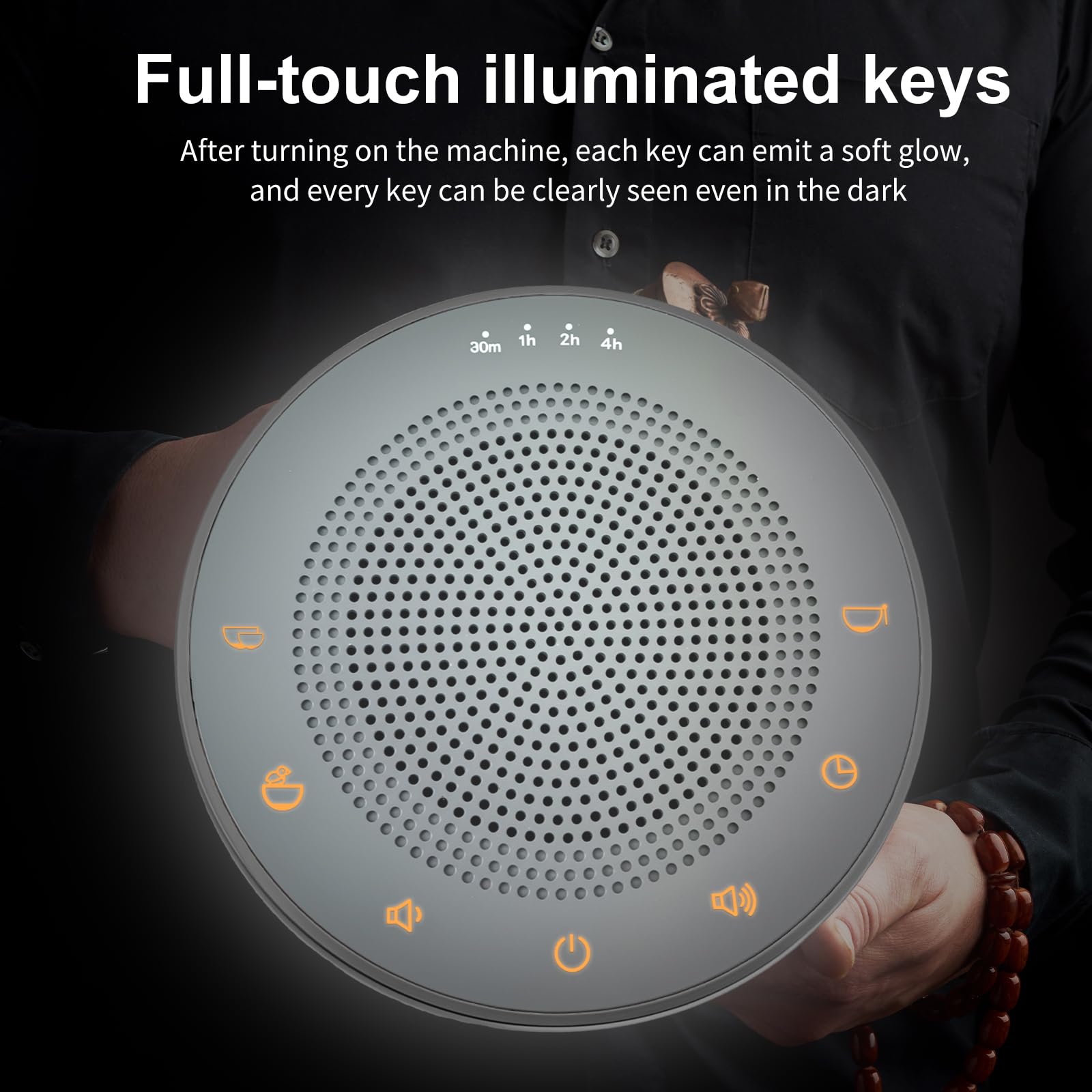 WINISH auto-off timer settings allow customizable meditation durations.