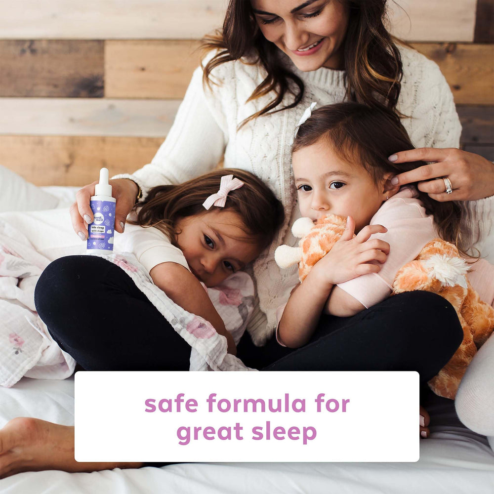 Wink Naturals Wink Well 2 oz bottle on nightstand for bedtime routine