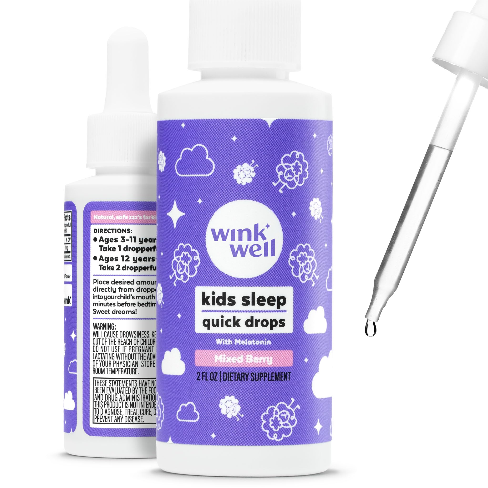 Wink Naturals Wink Well melatonin bottle for gentle sleep support