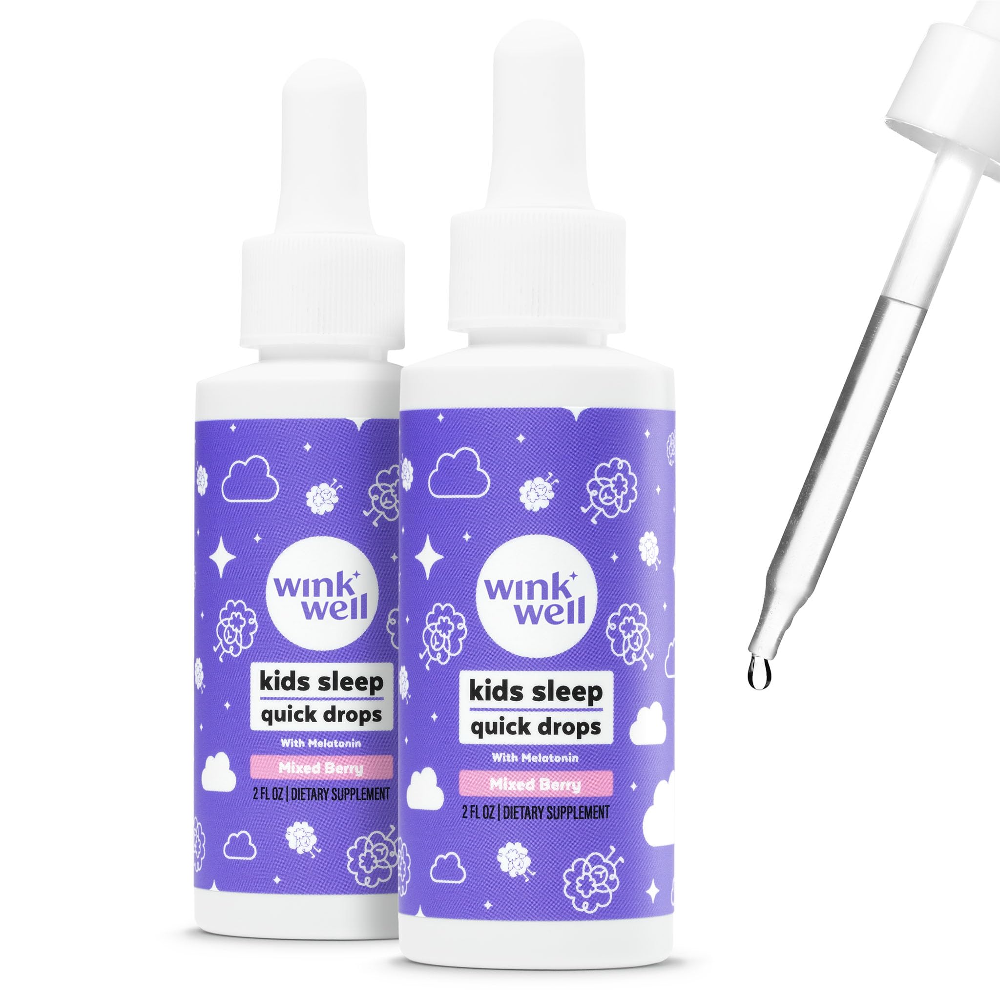 Wink Naturals WinkWell Kids Melatonin bottle for gentle nightly sleep support