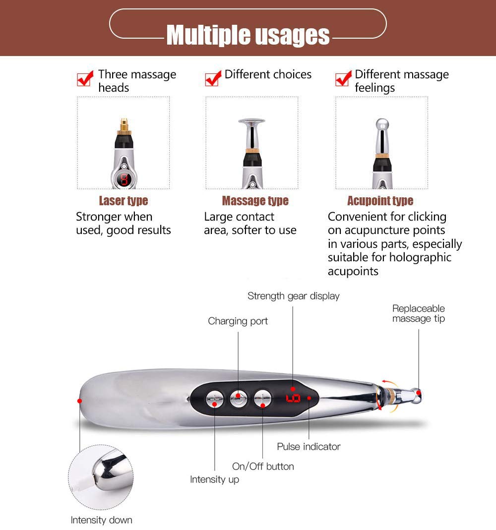 Winnes Acupuncture Pen USB rechargeable design for cordless use