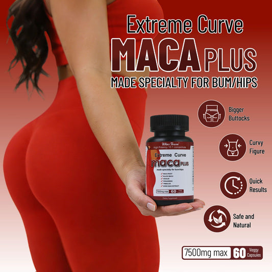 Wins Town Maca Plus capsules closeup highlighting pure maca formula for energy.