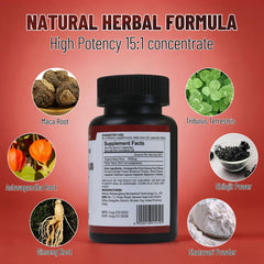 Wins Town Maca root powder detail with scoop showing natural ingredients.