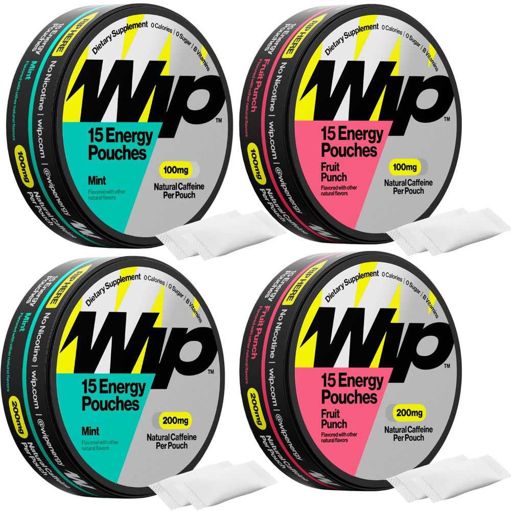 Wip Energy Pouches Mint 100mg front view for portable focus on the go