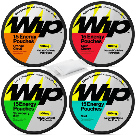 Wip Energy Pouches sour cherry packaging with flavor and energy boost