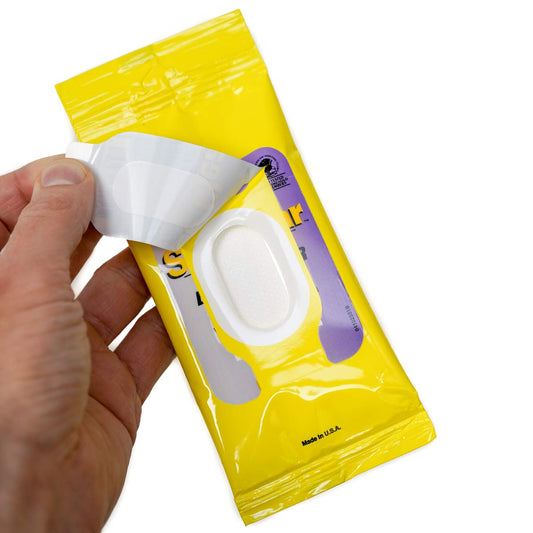 Wipemart See Clear wipes back view pack showing resealable design for freshness.