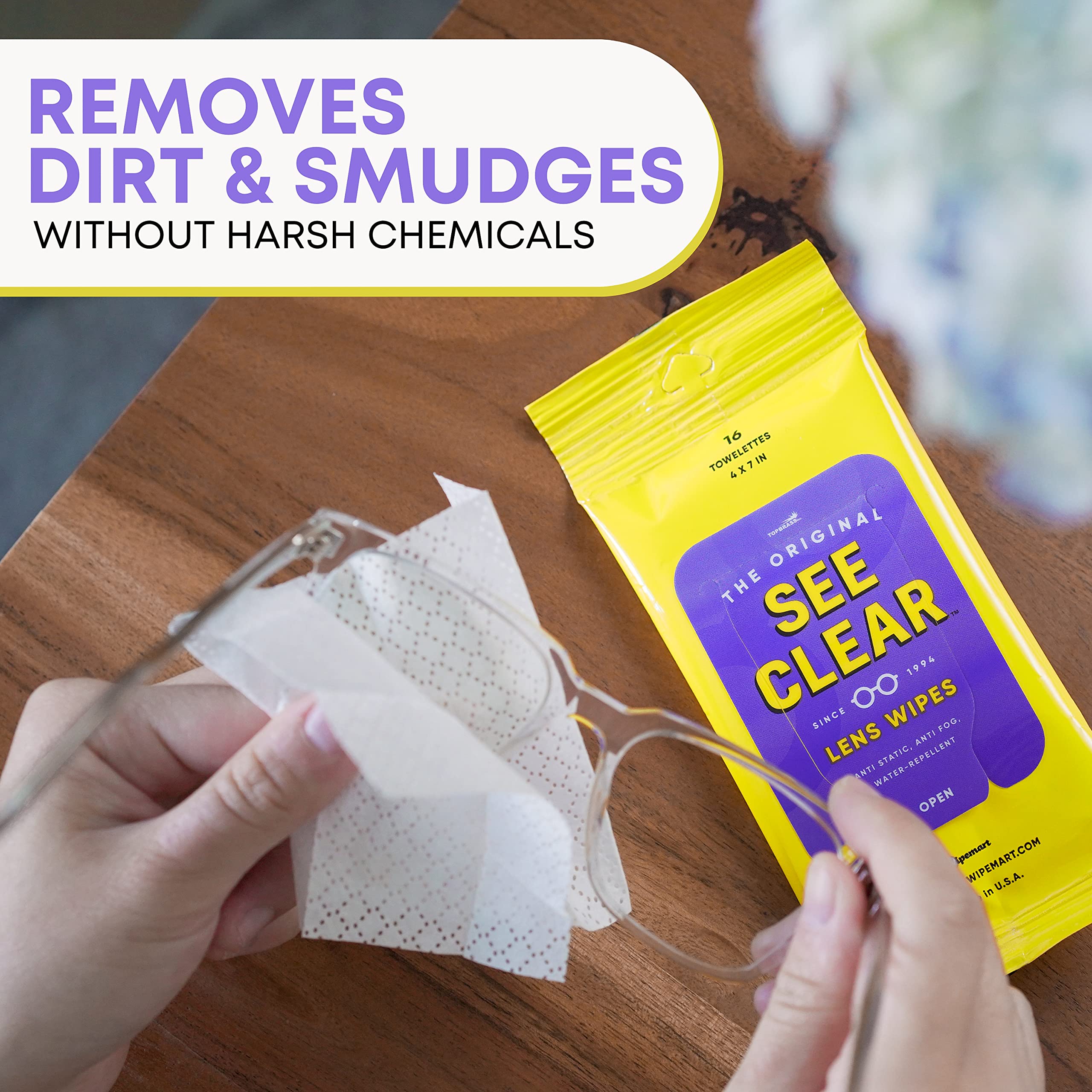 Wipemart See Clear wipes pocket pack ideal for travel.