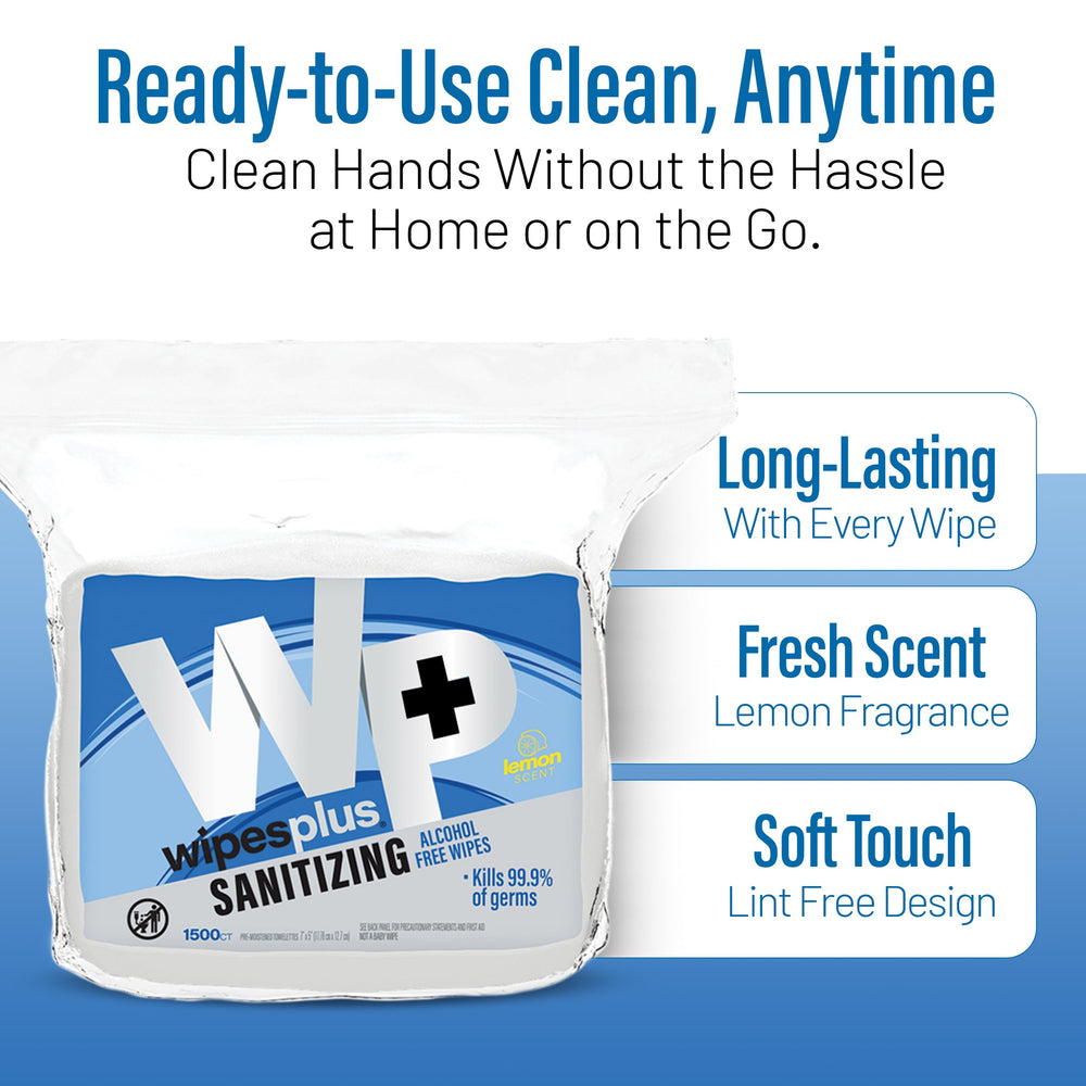 WIPESPLUS lint-free non-abrasive wipes gentle on hands