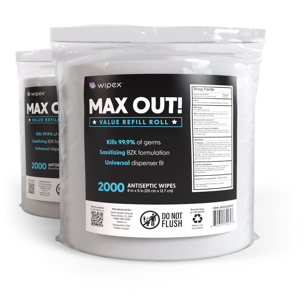 Wipex Max Out two-pack refill rolls for high-traffic gyms.