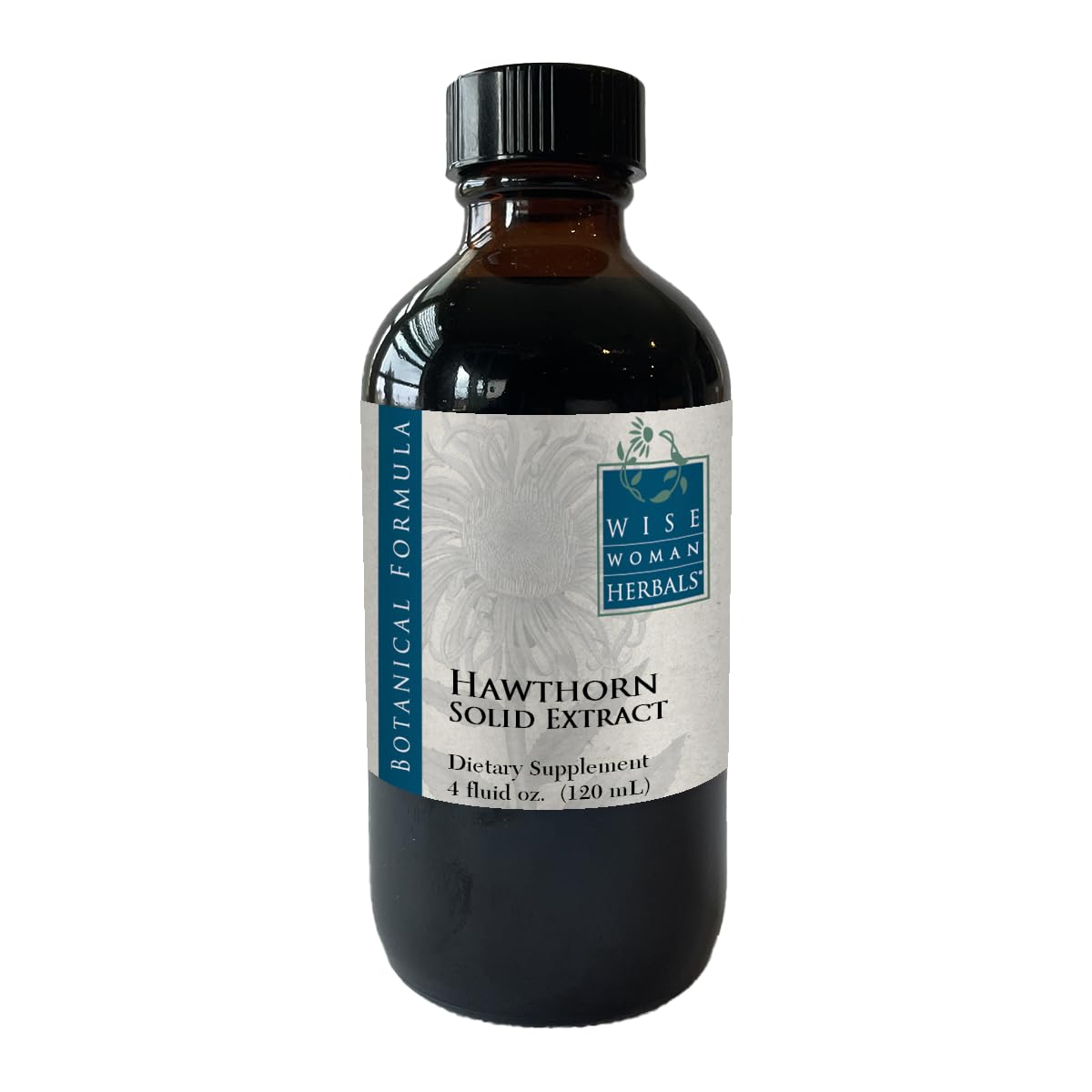 Wise Woman Herbals hawthorn solid extract bottle for cardiovascular wellness.
