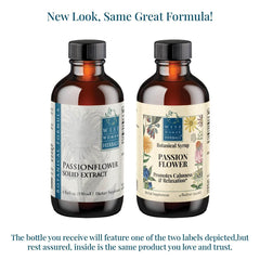 Wise Woman Herbals passionflower glycerine base label in natural packaging