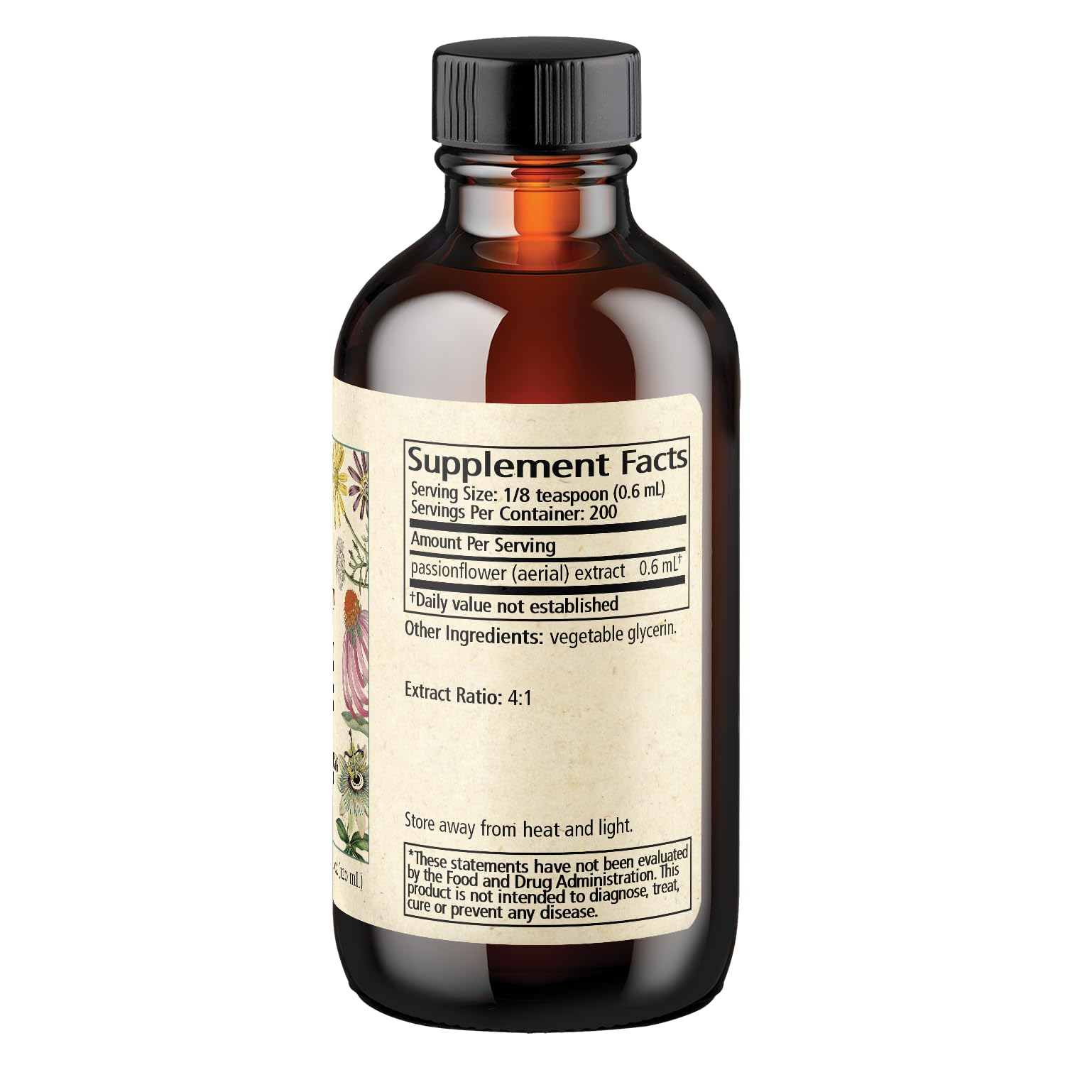 Wise Woman Herbals passionflower solid extract bottle with dropper for sleep support