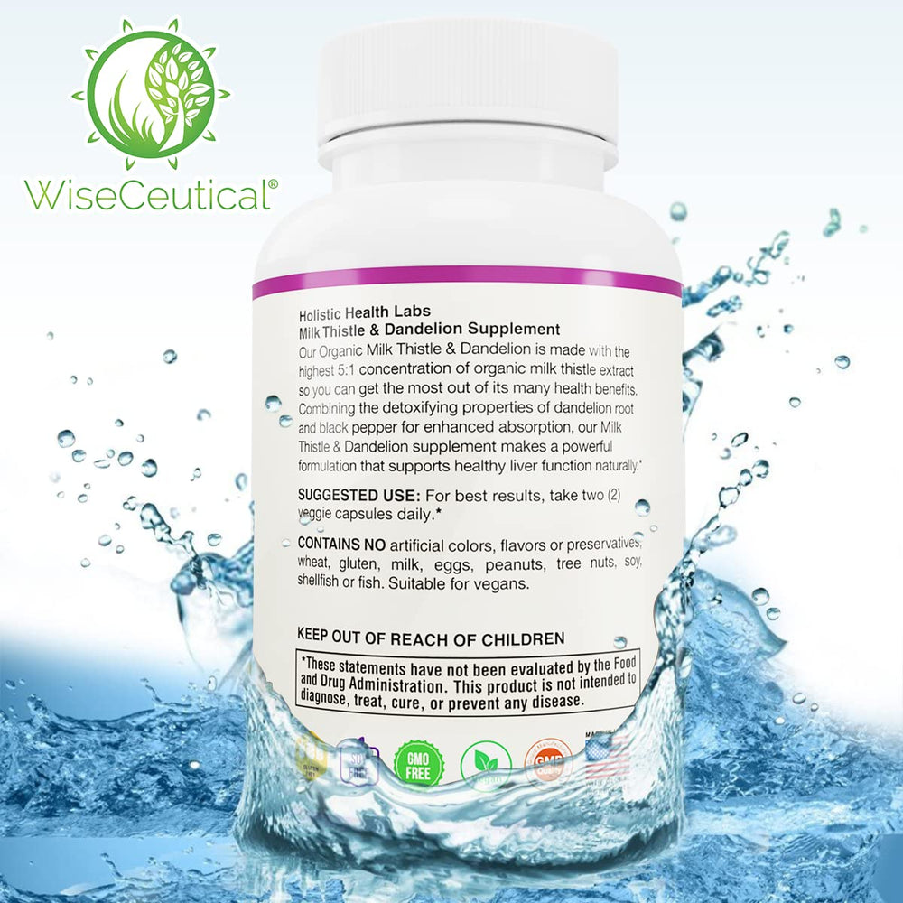 Wiseceutical USDA Organic seal highlights safety and purity.