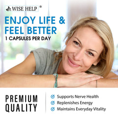 Wisehelp Neuropathy Support packaging box with USA-made assurance.