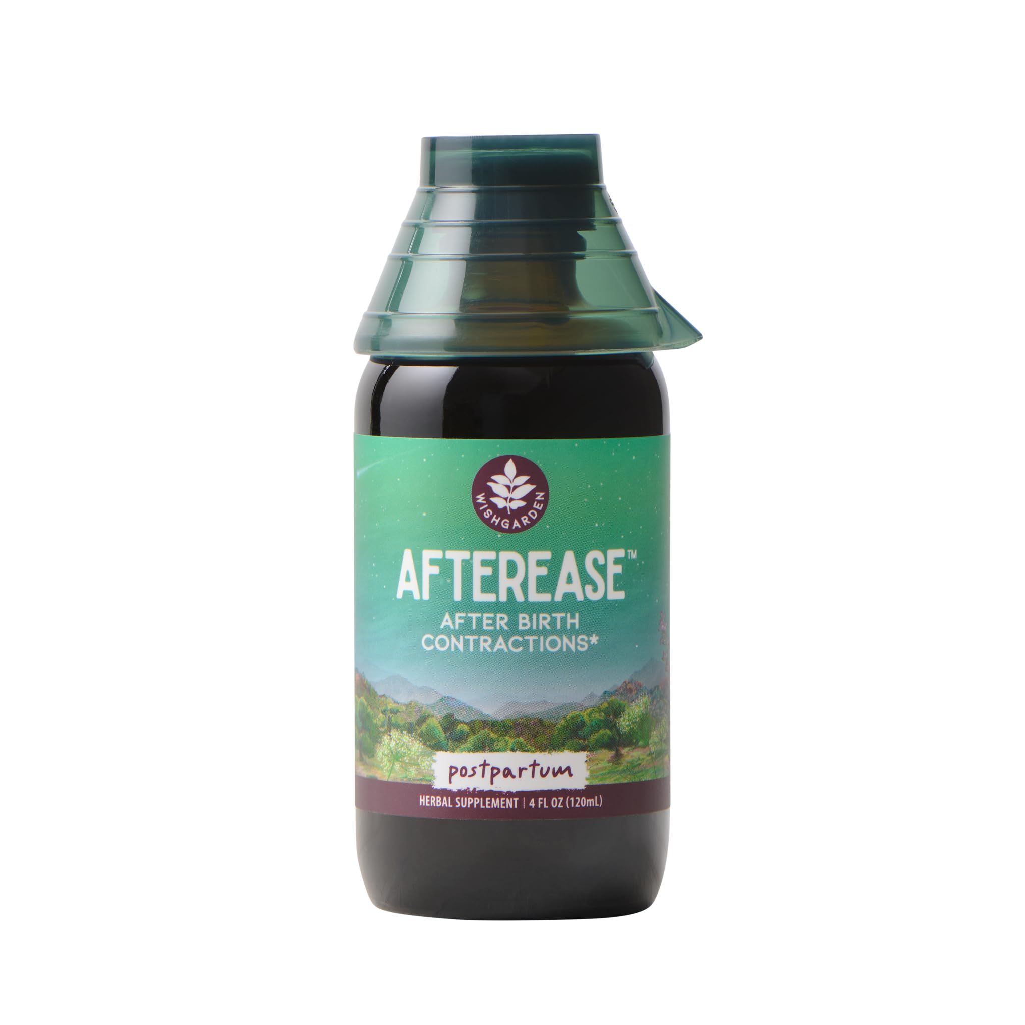 WishGarden AfterEase bottle front label highlighting postpartum support.