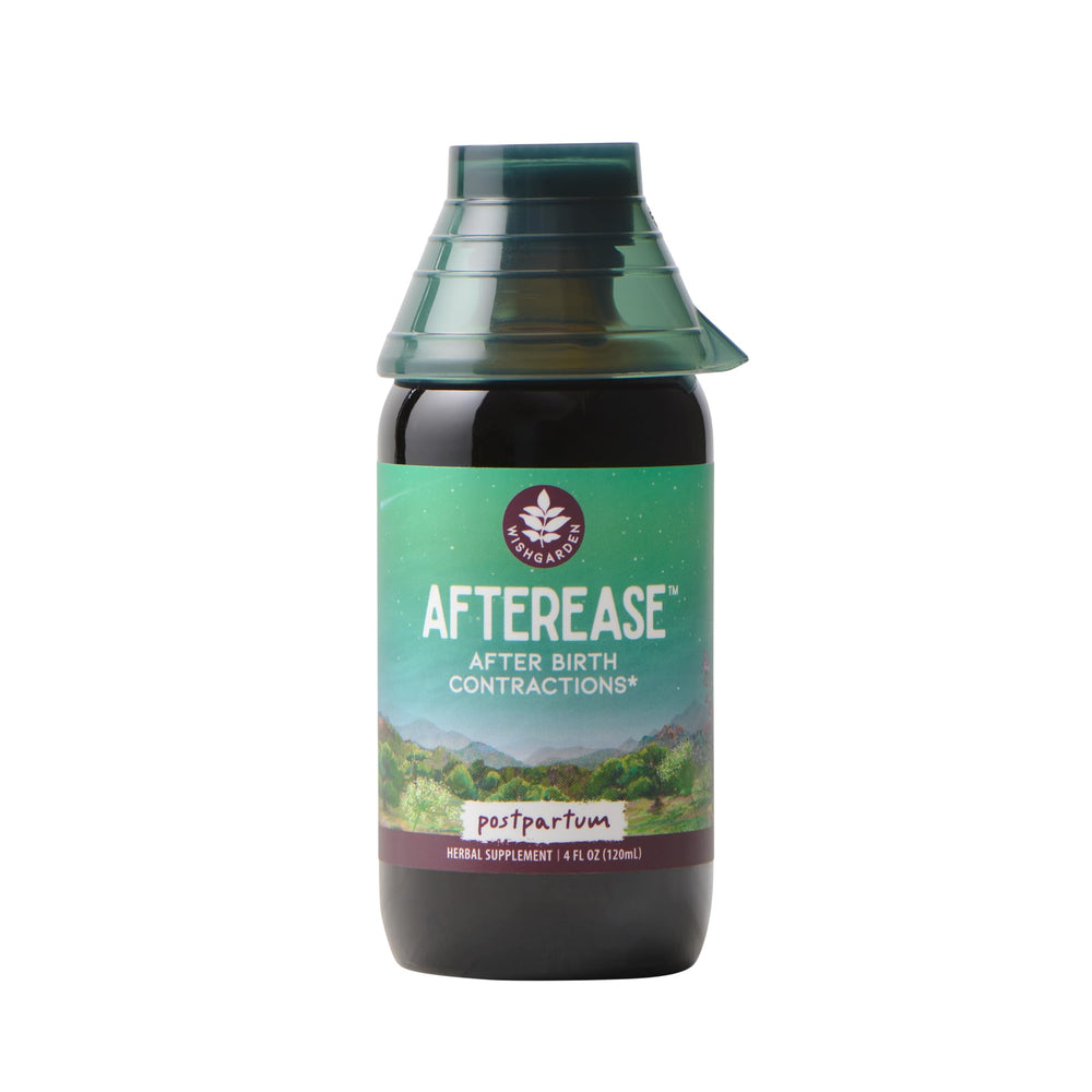 WishGarden AfterEase bottle front label highlighting postpartum support.