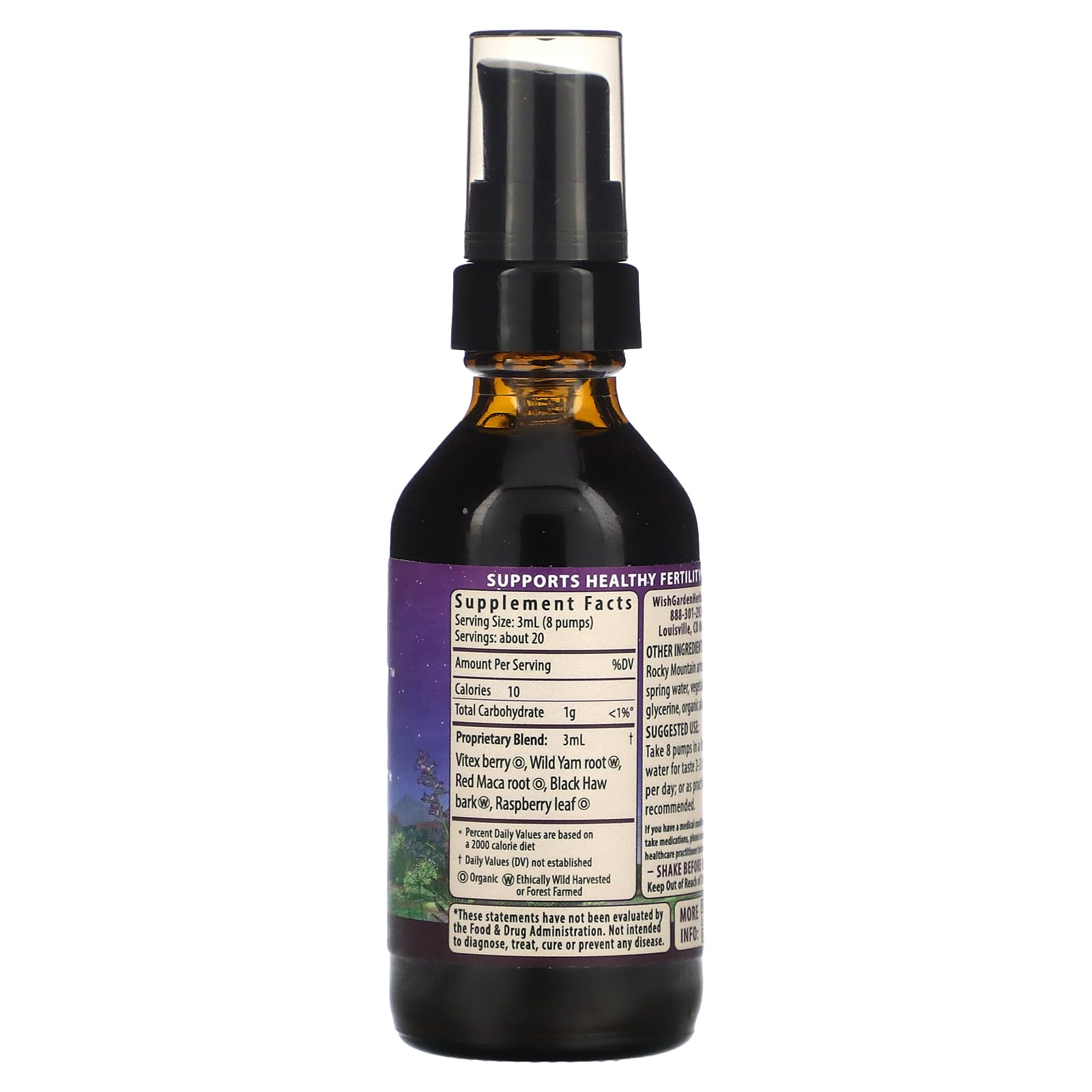 WishGarden Fertility Prep liquid tincture close-up highlighting quick absorption.