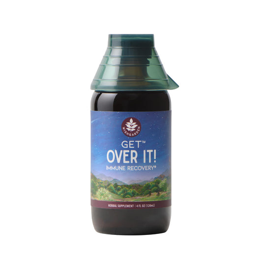 WishGarden Get Over It! bottle pour for easy, customizable immune support.