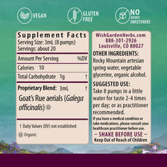 WishGarden Goat's Rue tincture pour shows convenient liquid herbal extract use