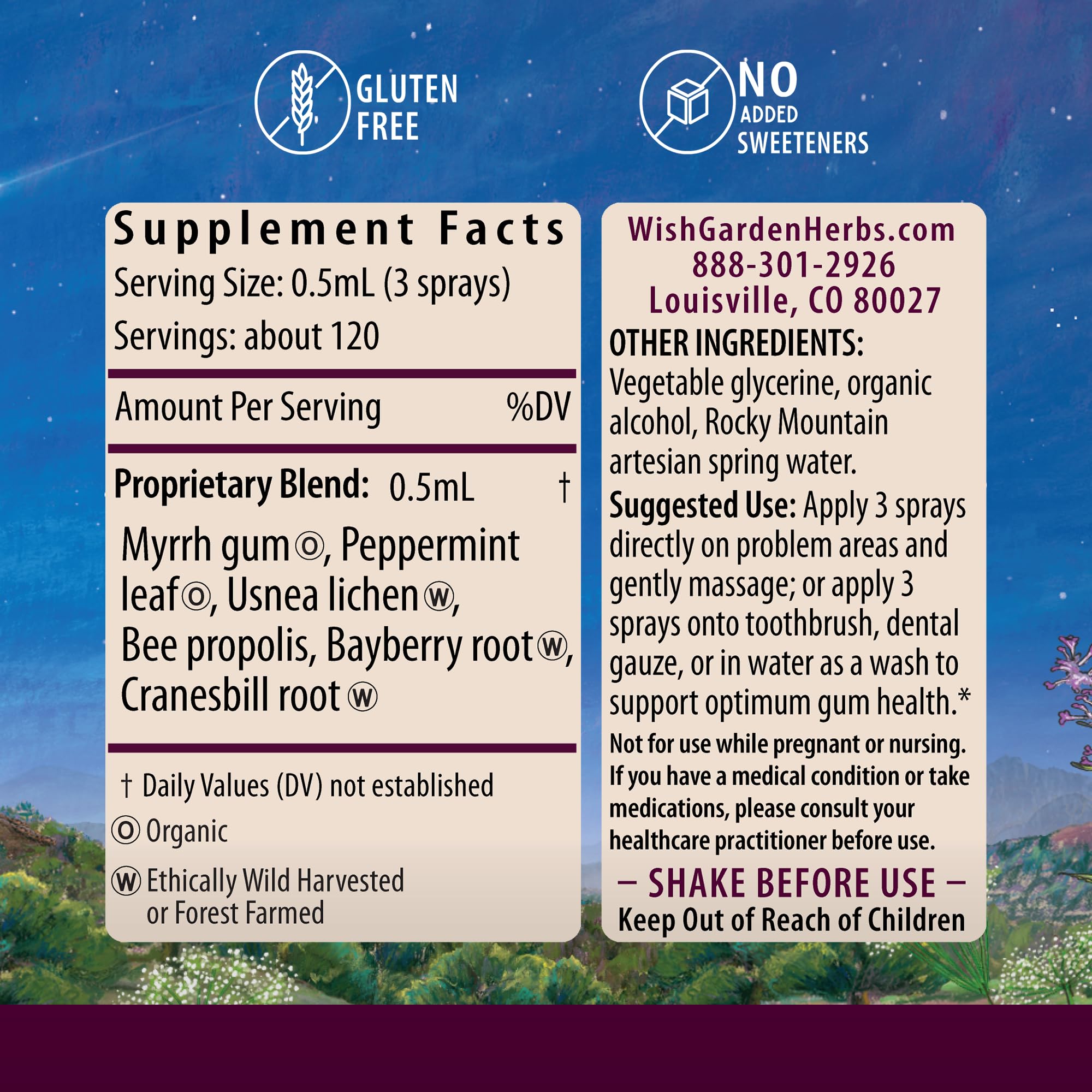 WishGarden Gum Strength brush-dab application demonstrates targeted gum care