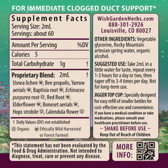 WishGarden Happy Ducts tincture close-up highlighting herbal lactation support
