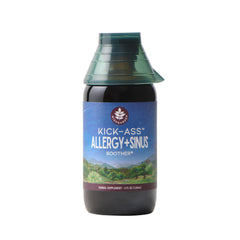 WishGarden Kick-Ass Allergy & Sinus bottle close-up for quick herbal relief.