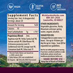 WishGarden Kick-Ass Immune Activator liquid drops in water for quick uptake.