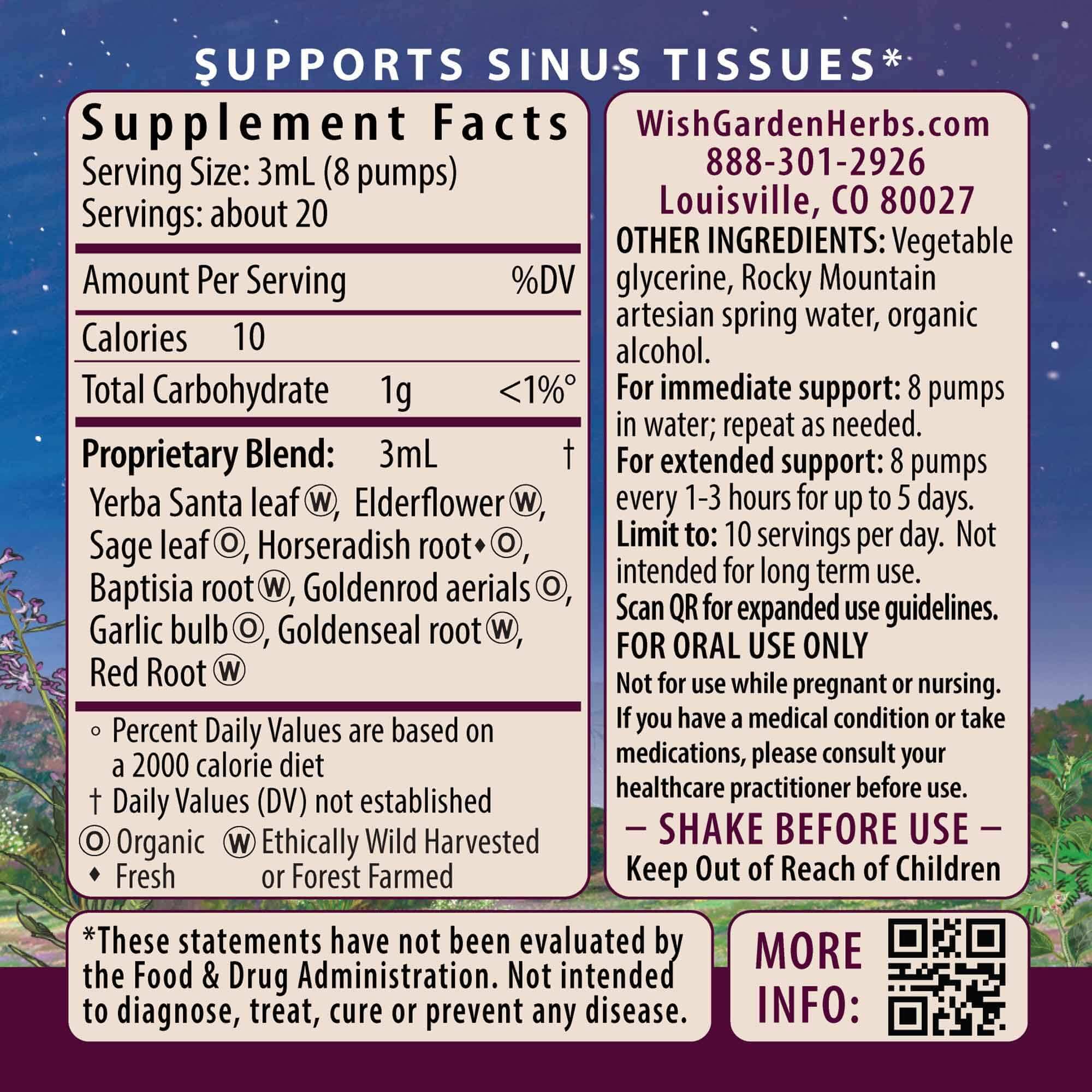 WishGarden Kick-Ass Sinus dropper pour highlights quick-acting liquid for congested days.