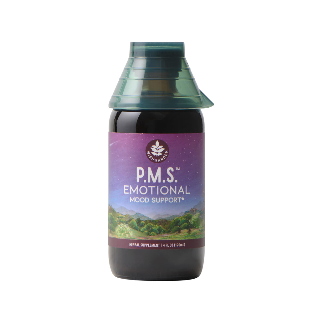 WishGarden PMS Emotional bottle front for daily mood support.