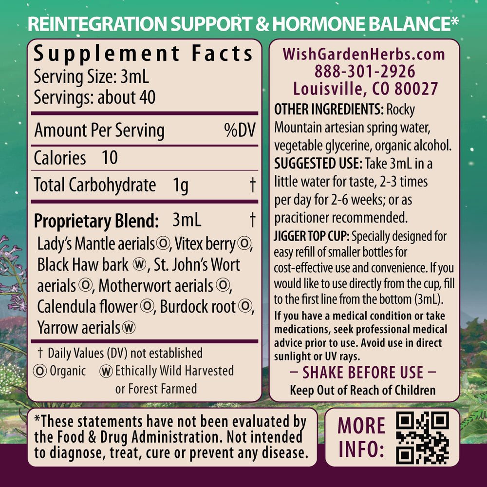 WishGarden ReBalance dropper dispenses tincture for flexible dosing and quick absorption.