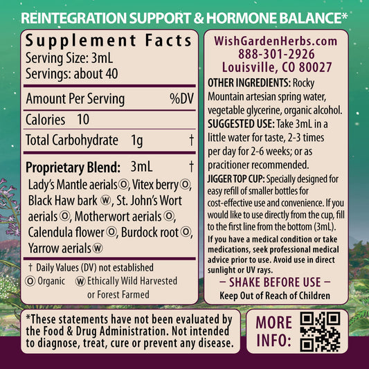 WishGarden ReBalance dropper dispenses tincture for flexible dosing and quick absorption.