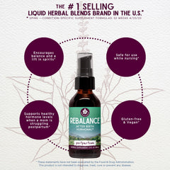 WishGarden ReBalance liquid tincture pour shows easy, customizable dosing.