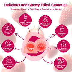 Wiszeen Collagen Gummies packaging box highlighting biotin and hyaluronic acid for skin hydration