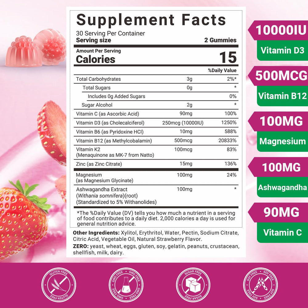 Wiszeen D3 B12 gummies closeup showing chewy texture for daily energy